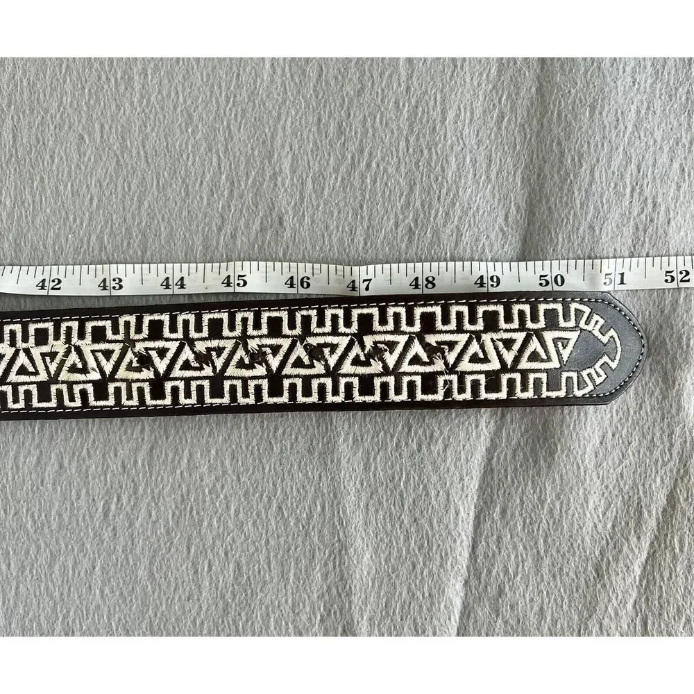 Cinturones Western Leather 50” Belt Spinning Spur Buckle Mens Size‎ 44